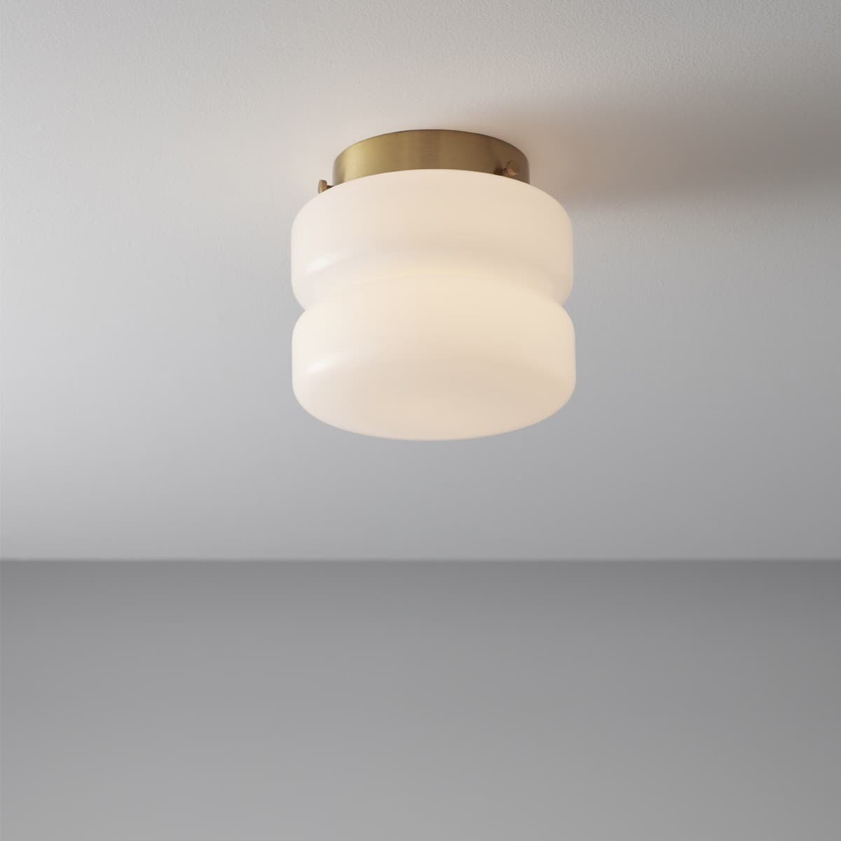 Cloud 1 Light Batten Fix in Brass with Gloss Opal Glass-img-2