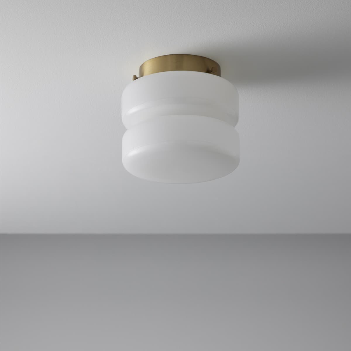 Cloud 1 Light Batten Fix in Brass with Gloss Opal Glass-img-3