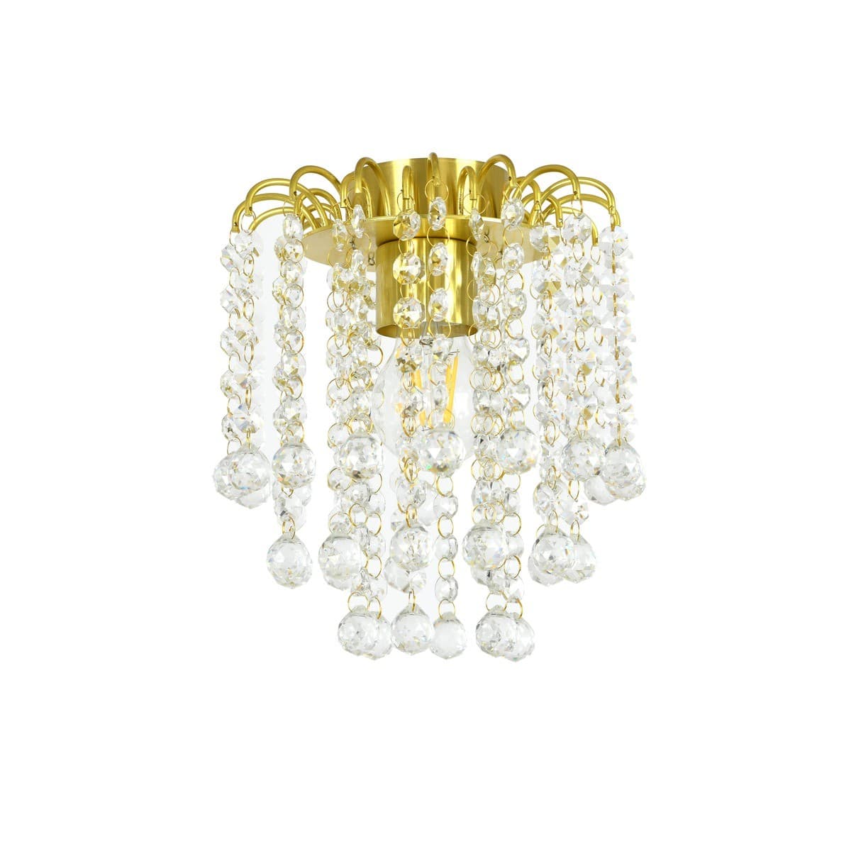 Rose 1 Light Batten Fix in Aged Brass with Crystal-img-1