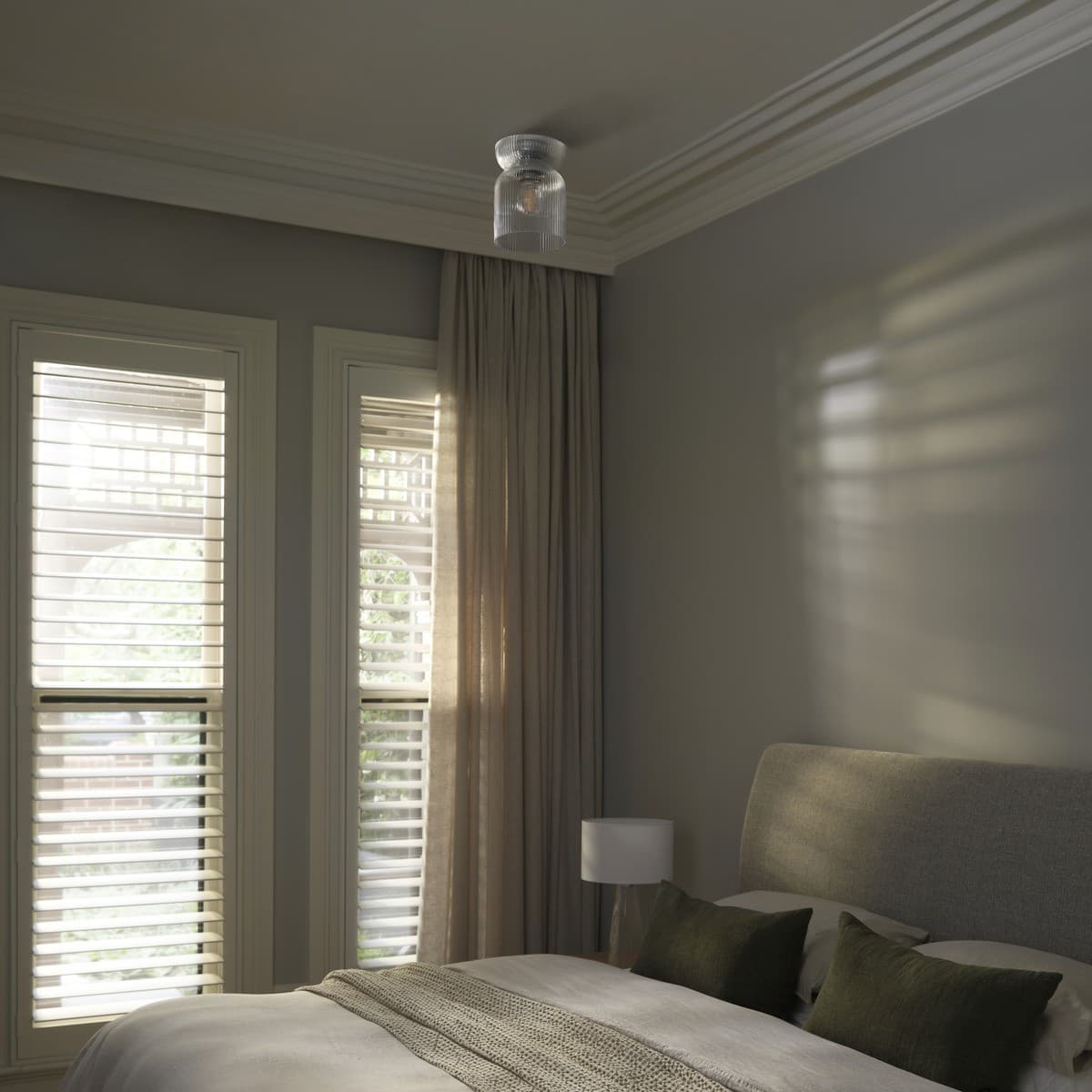 Flute 1 Light Batten Fix in Chrome with Clear Glass Shade-img-2