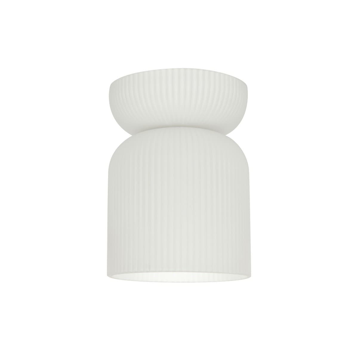 Flute 1 Light Batten Fix in White with Frosted Opal Glass Shade-img-1