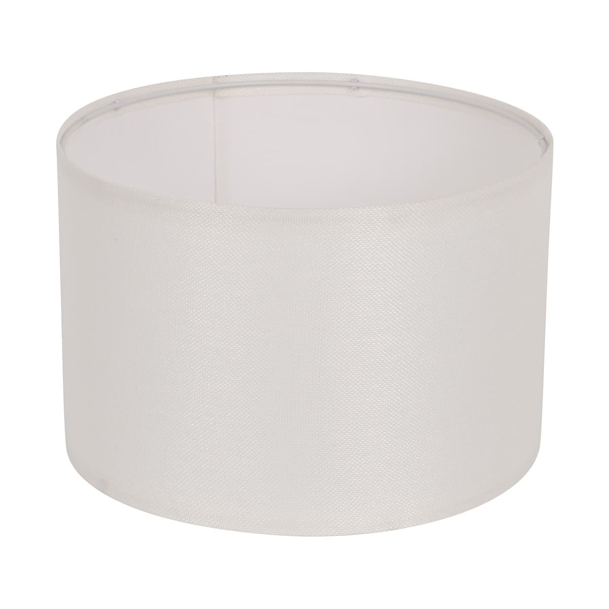 Sofia 300mm White Linen Drum Shade Fabric Only-img-1