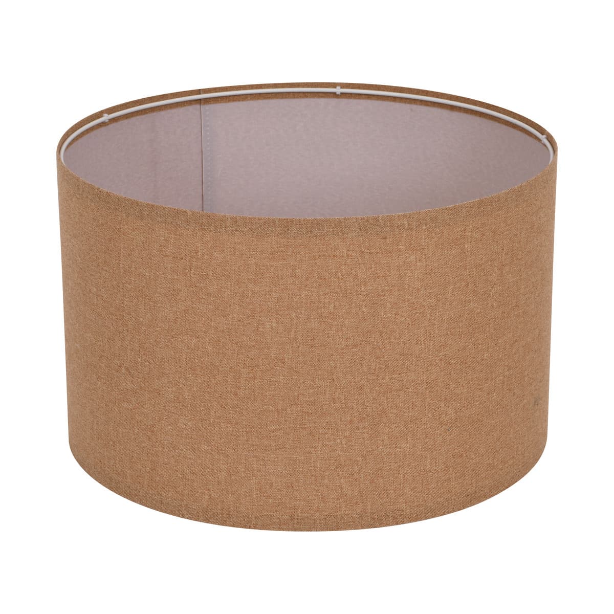 Sofia 400mm Tan Linen Drum Shade Fabric Only-img-1