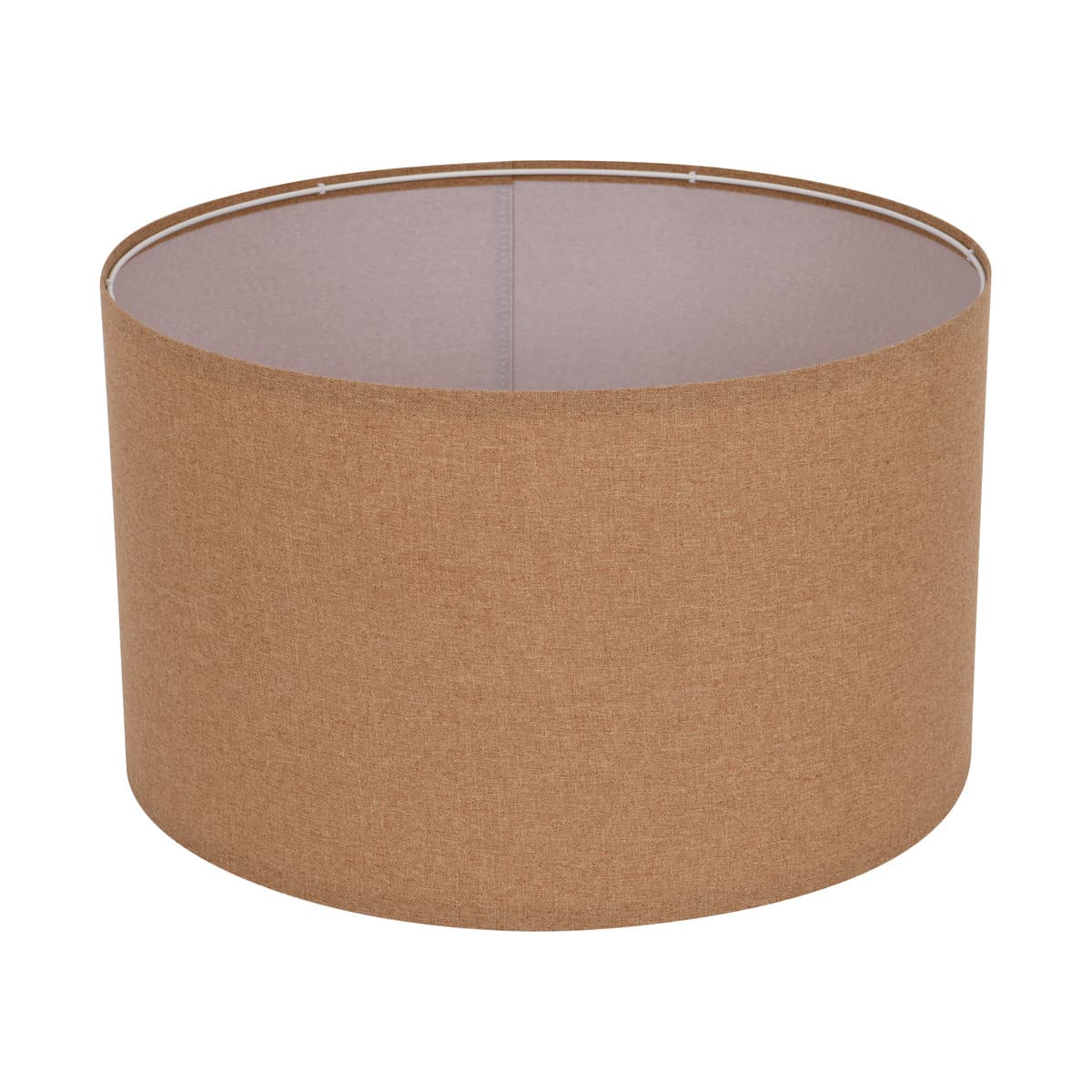 Sofia 500mm Tan Linen Drum Shade Fabric Only-img-1