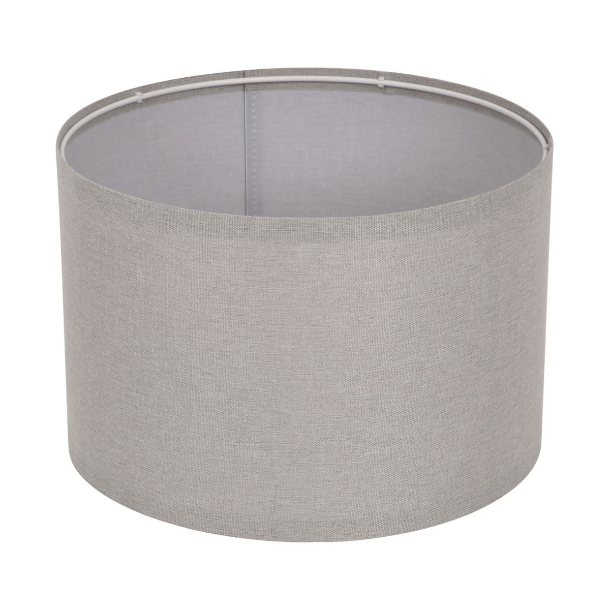 Sofia 300mm Grey Linen Drum Shade Fabric Only-img-1
