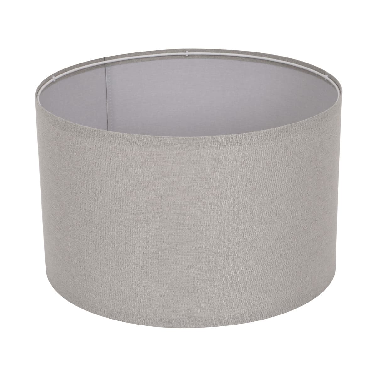 Sofia 400mm Grey Linen Drum Shade Fabric Only-img-1