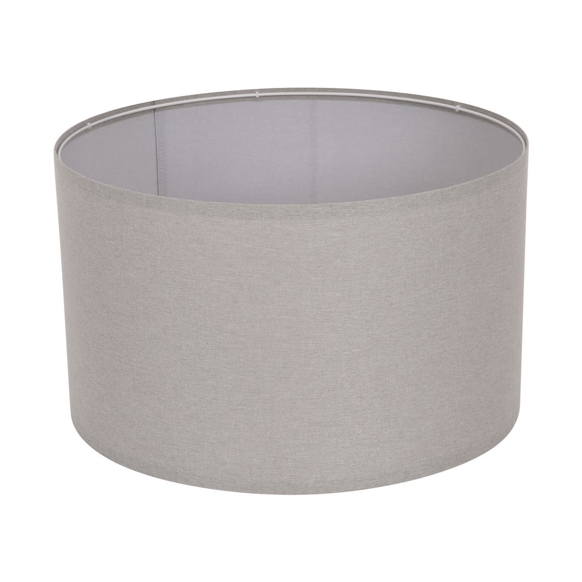 Sofia 500mm Grey Linen Drum Shade Fabric Only-img-1