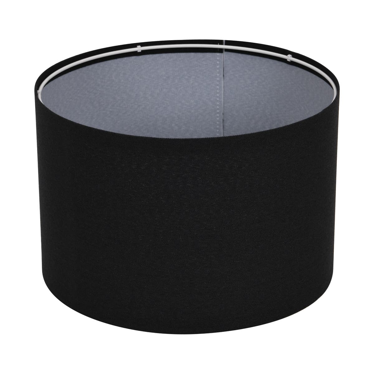 Sofia 300mm Black Linen Drum Shade Fabric Only-img-1