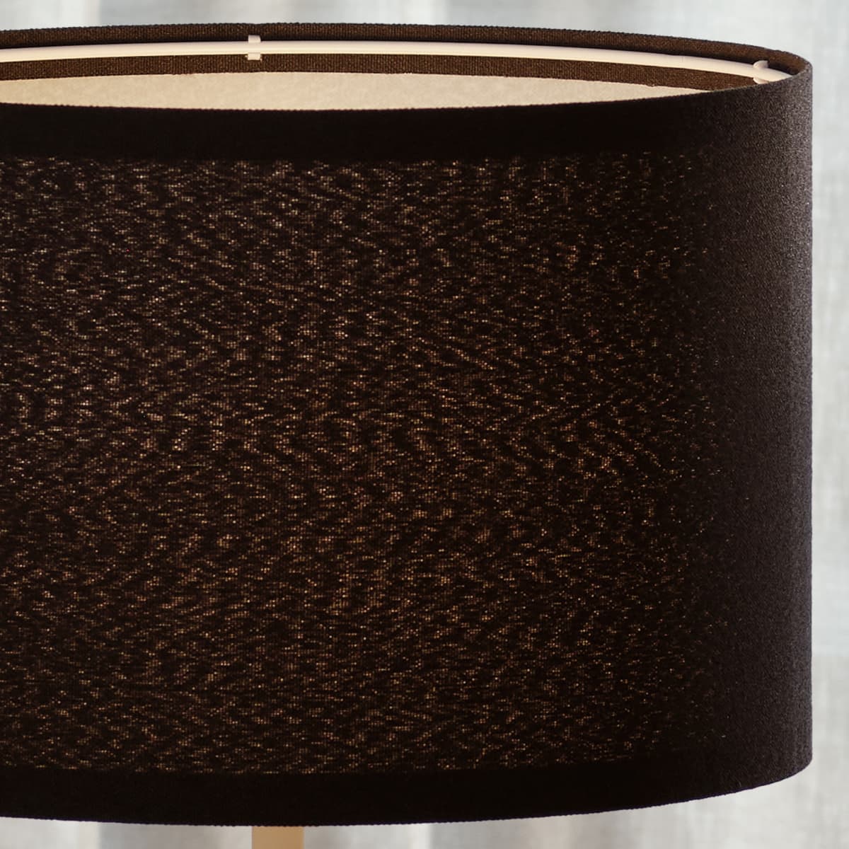 Sofia 300mm Black Linen Drum Shade Fabric Only-img-4
