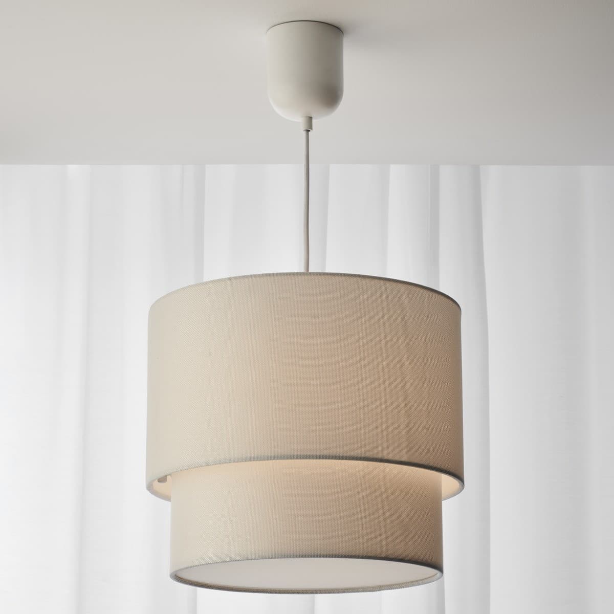 Darly 400mm Double Drum Shade in White-img-2