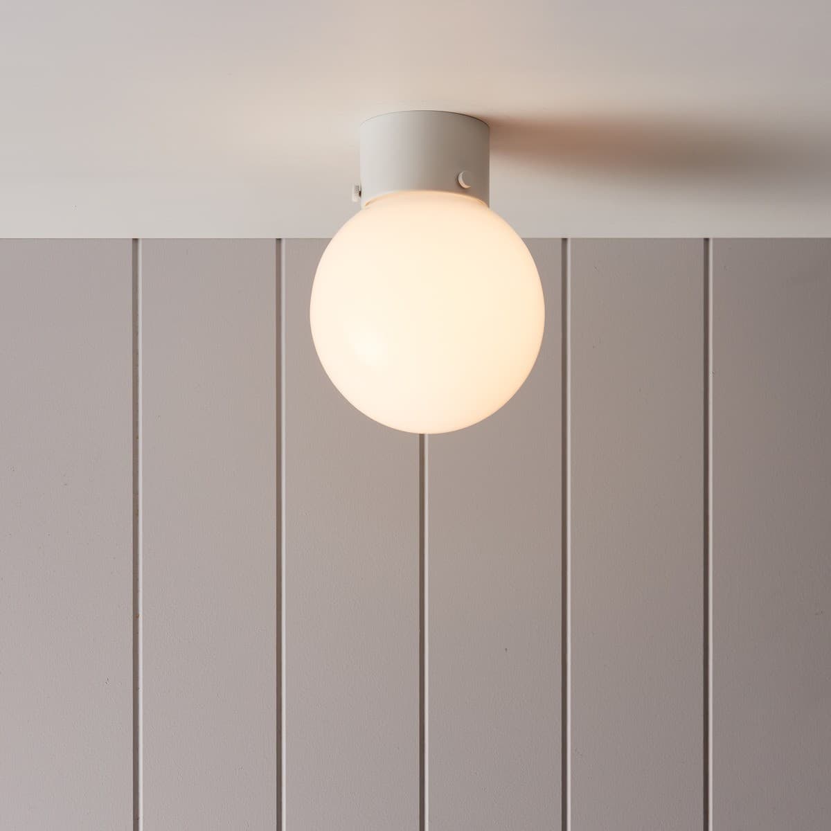 Orb 6 inch 1 Light DIY Batten Fix in White/Opal-img-2