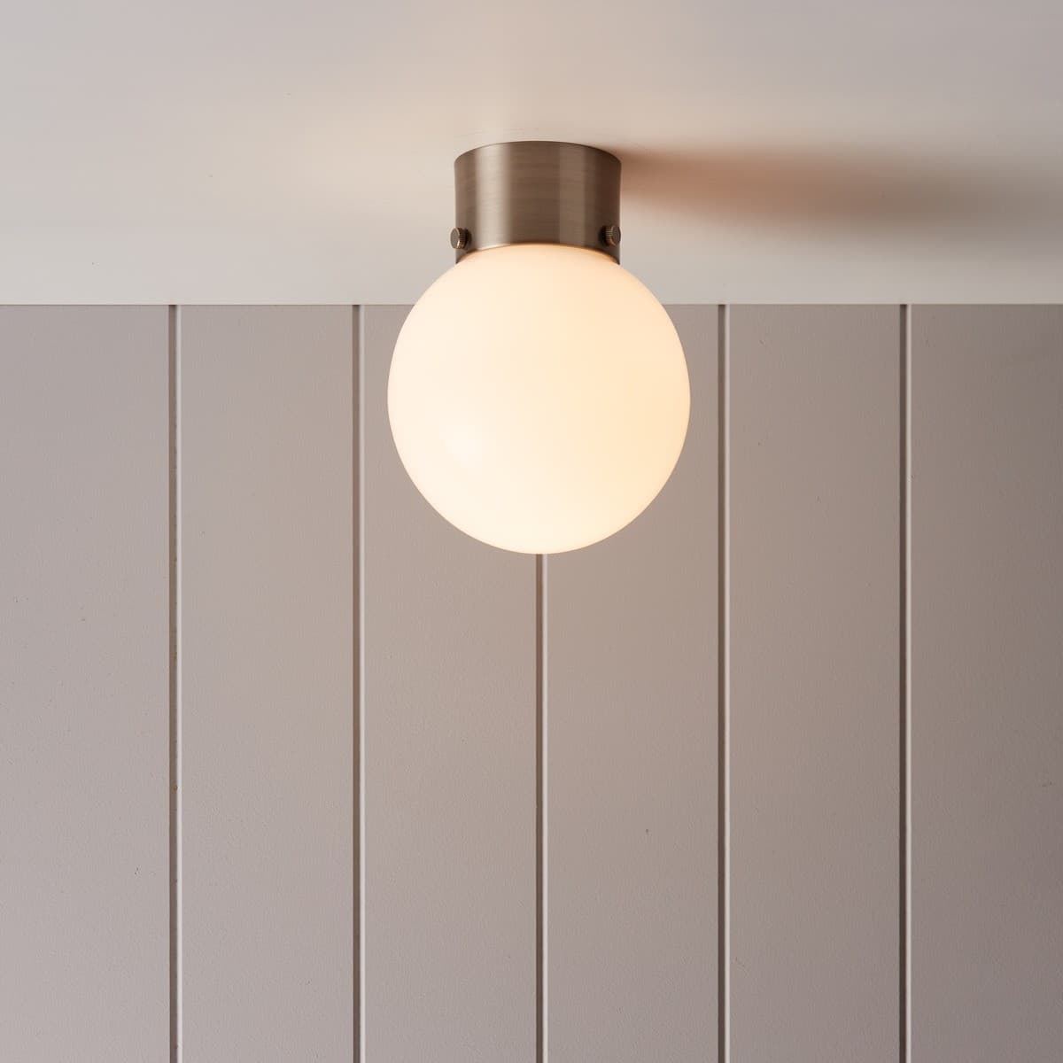 Orb 6 inch 1 Light DIY Batten Fix in Brushed Chrome/Opal-img-2
