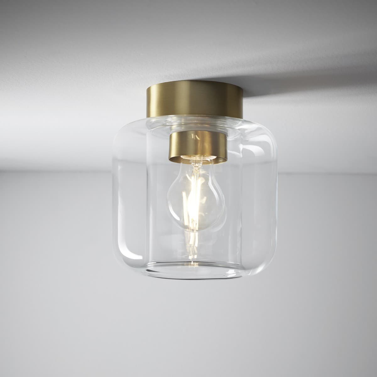 Sia 1 Light Batten Fix in Brass with Clear Glass-img-3