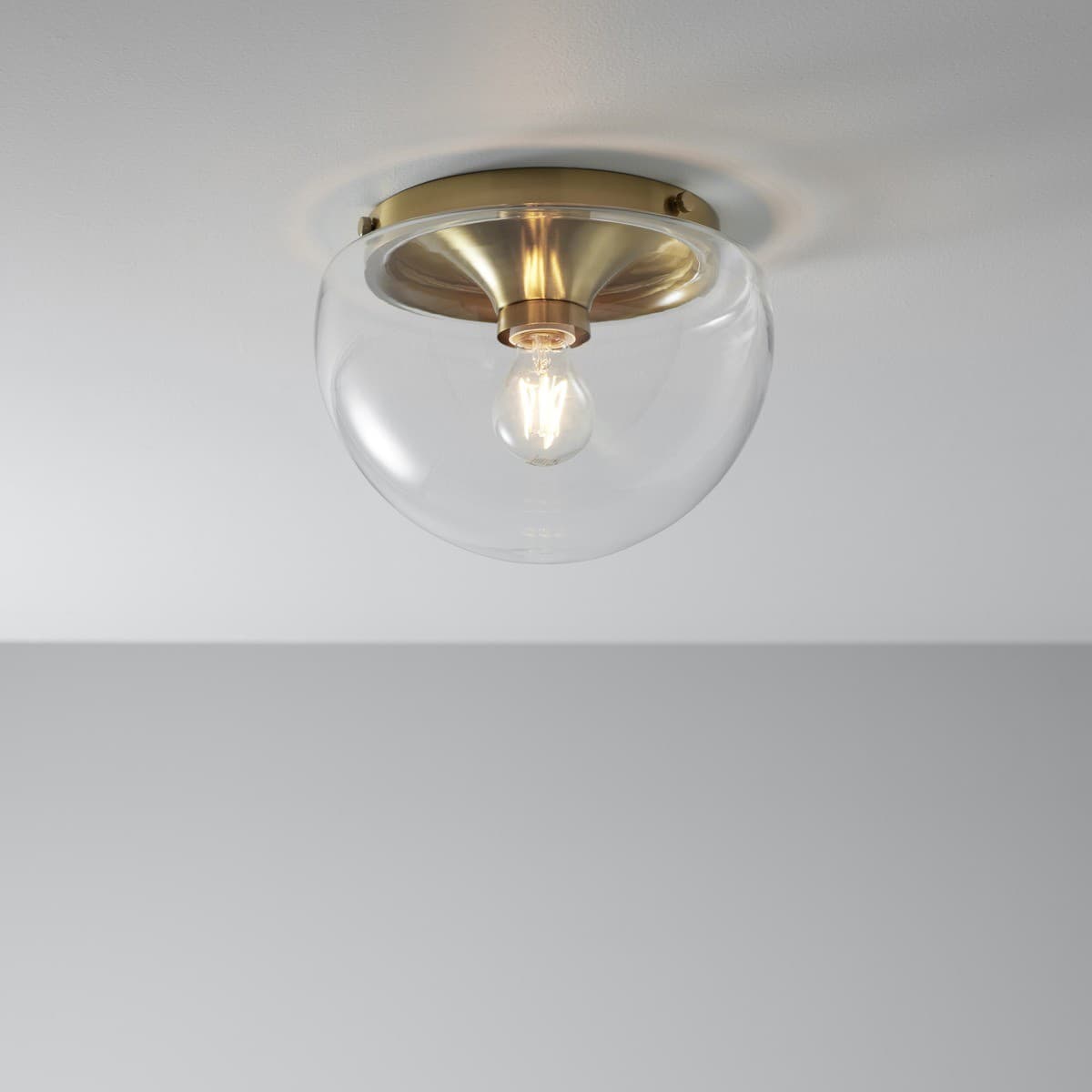 York 1 Light Batten Fix in Brass with Clear Glass-img-2