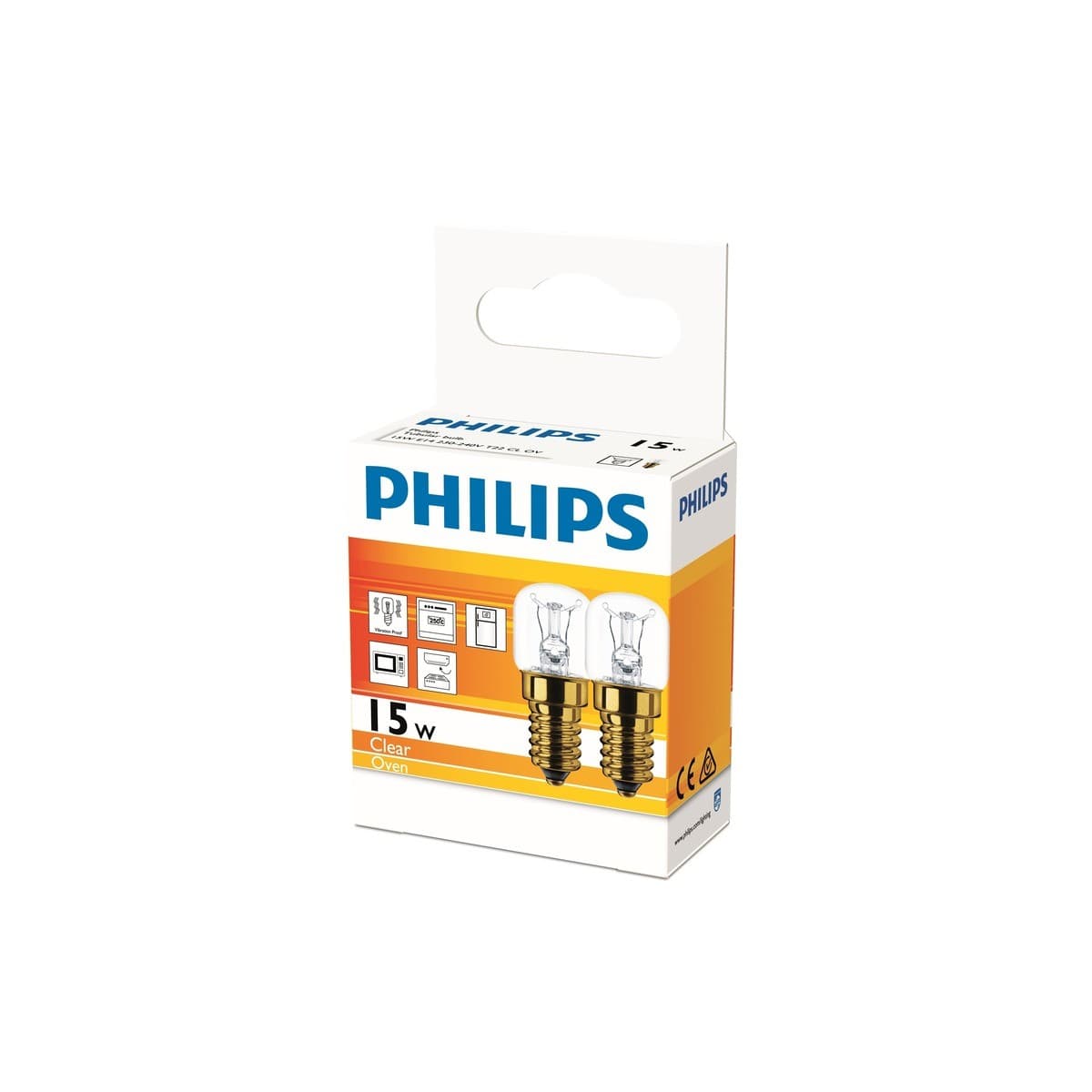 Philips 15W Oven Pilot T22 SES Globe in Warm White, 2 Pack-img-1