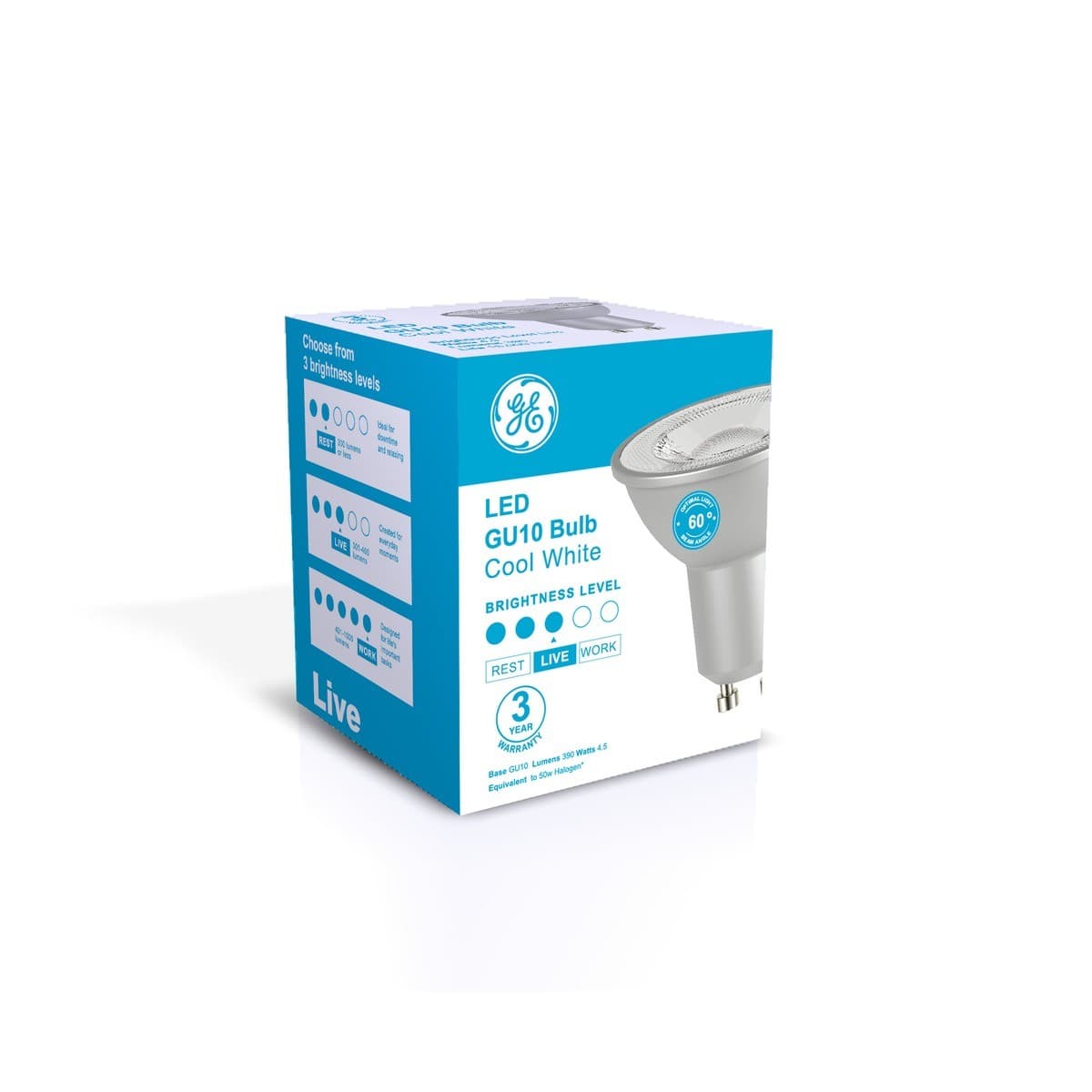 GE 3.4W GU10 Globe in Cool White-img-2