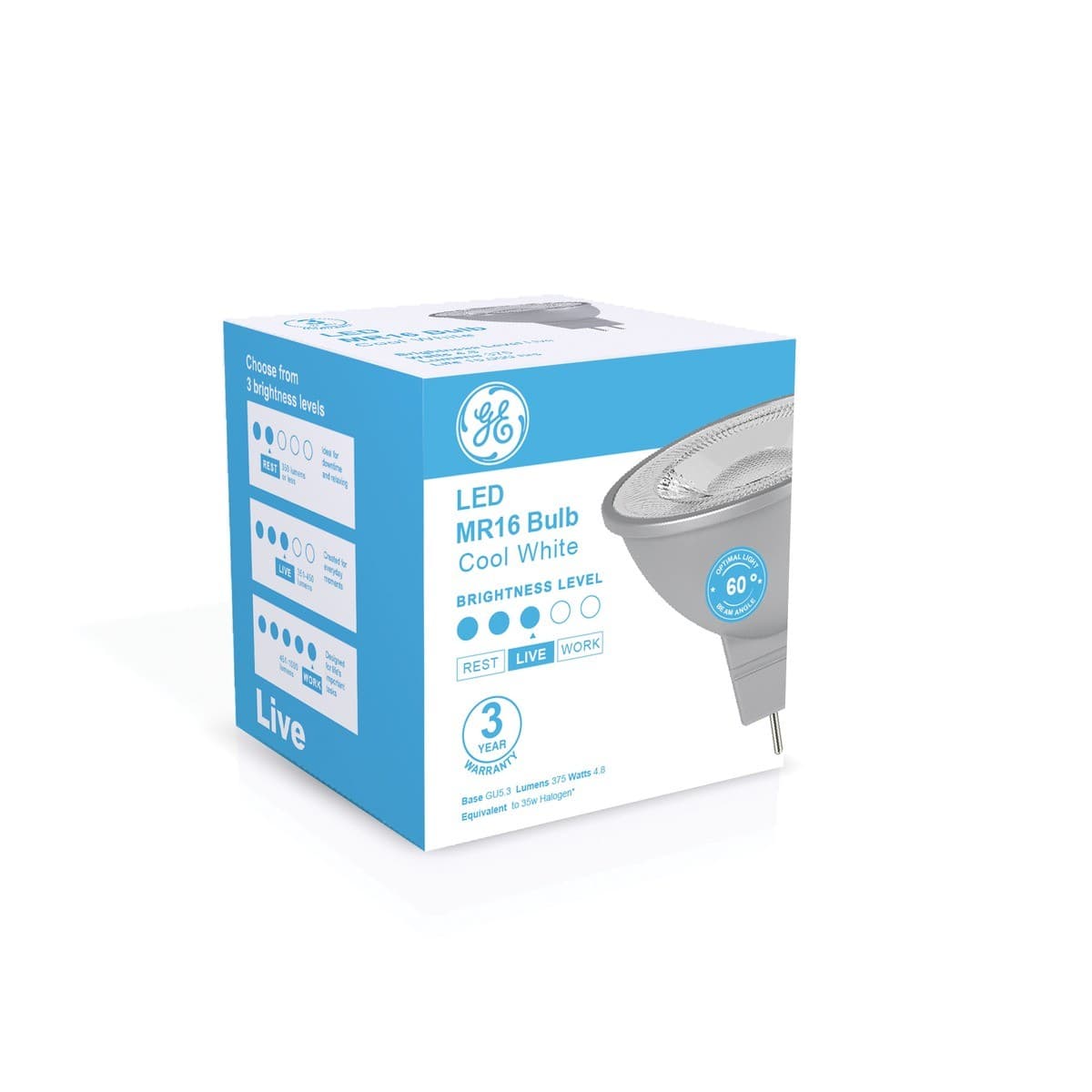 GE 4.8W LED MR16 Globe in Cool White-img-2