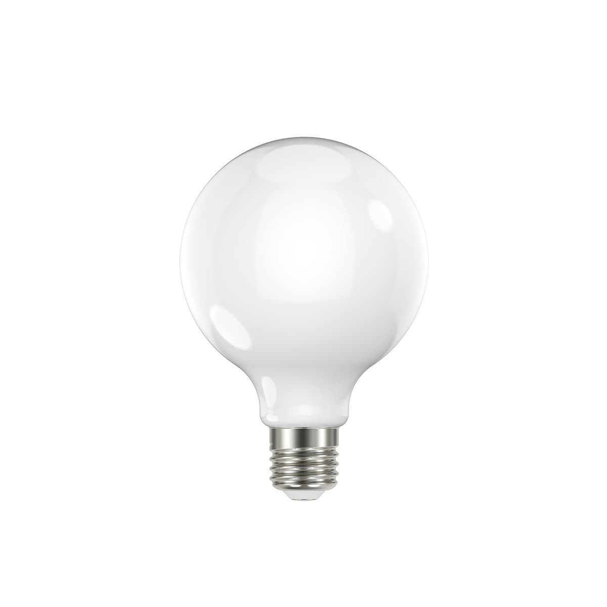 GE 7.6W Glass Opal Dimmable LED G95 ES Globe in Warm White-img-1