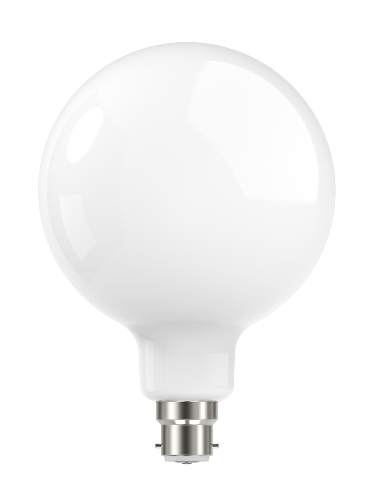 GE 7.6W Glass Opal Dimmable LED G125 BC Globe in Warm White-img-2