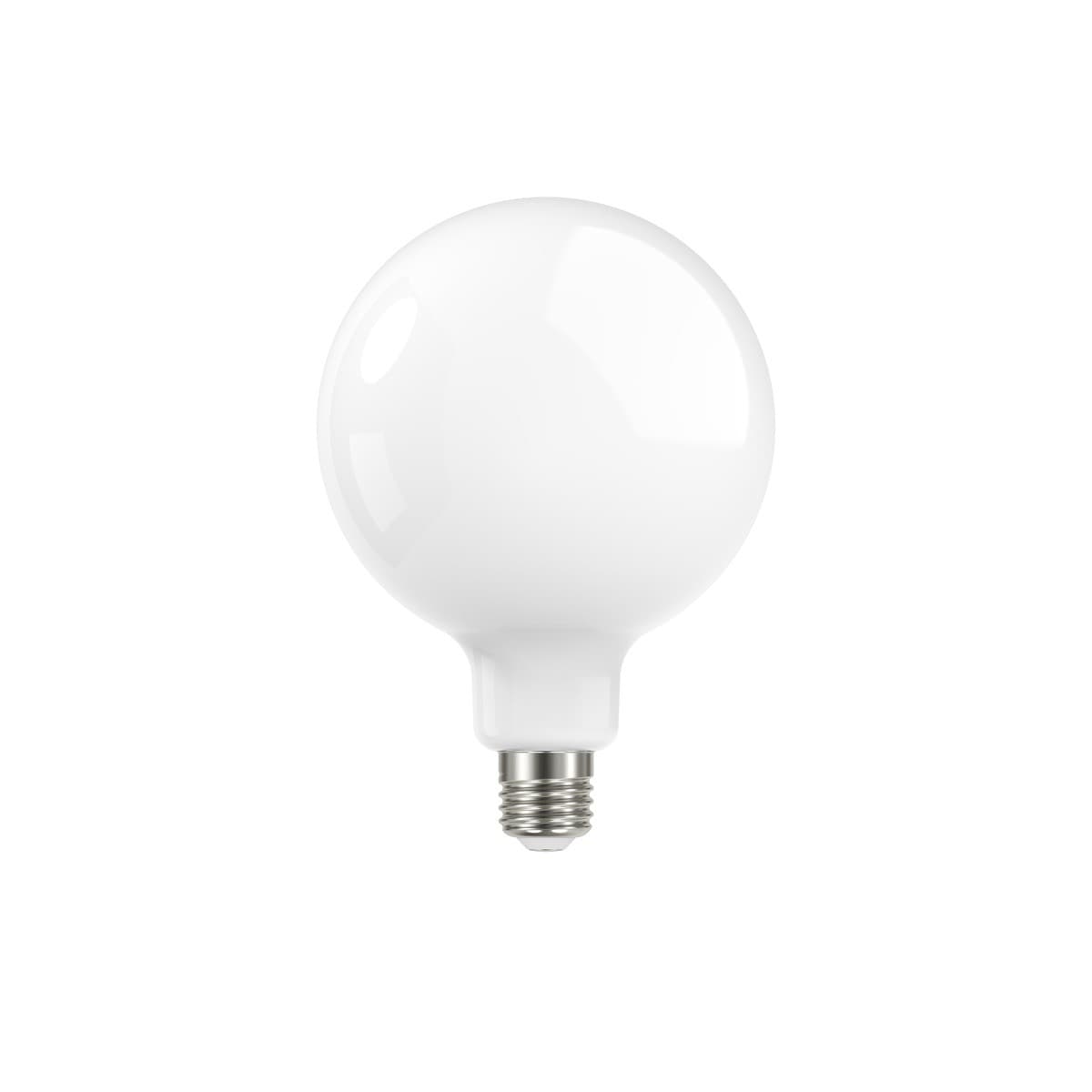 GE 7.6W Glass Opal Dimmable LED G125 ES Globe in Warm White-img-1