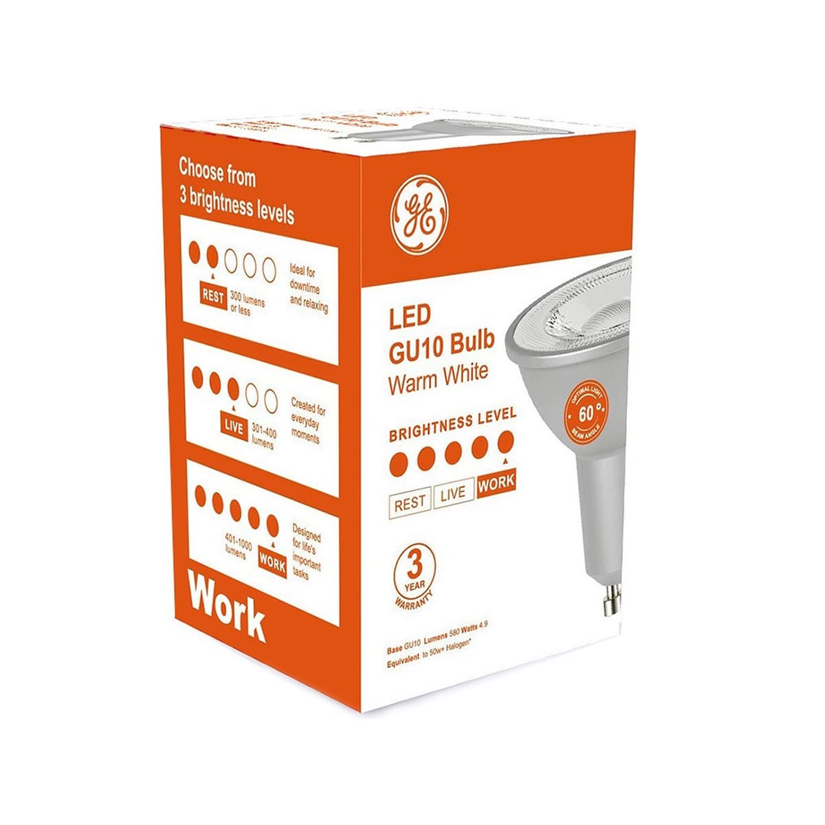 GE 4.9W LED GU10 Globe in Warm White-img-2