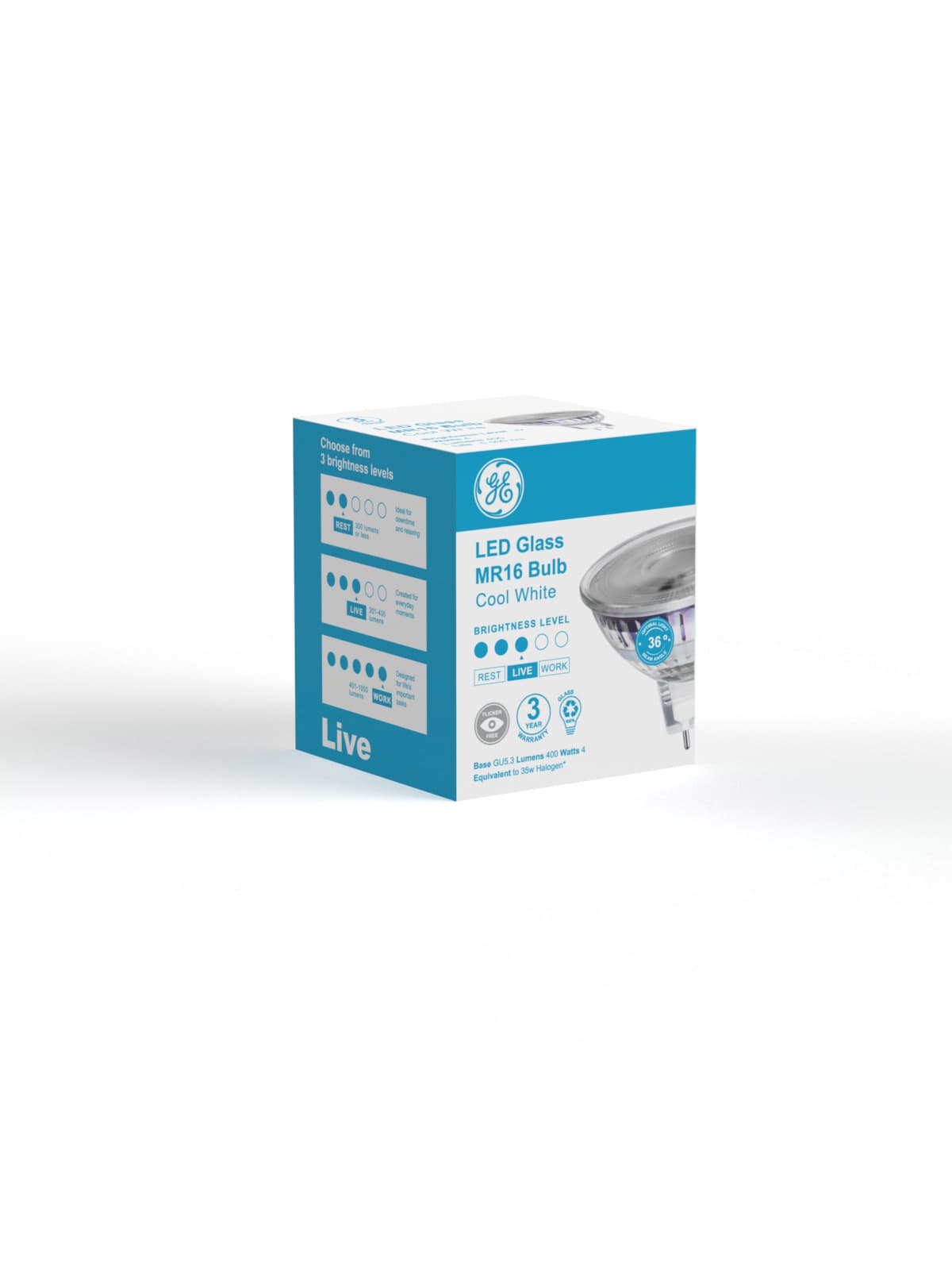 GE 4.5W Glass LED MR16 Globe in Cool White-img-3