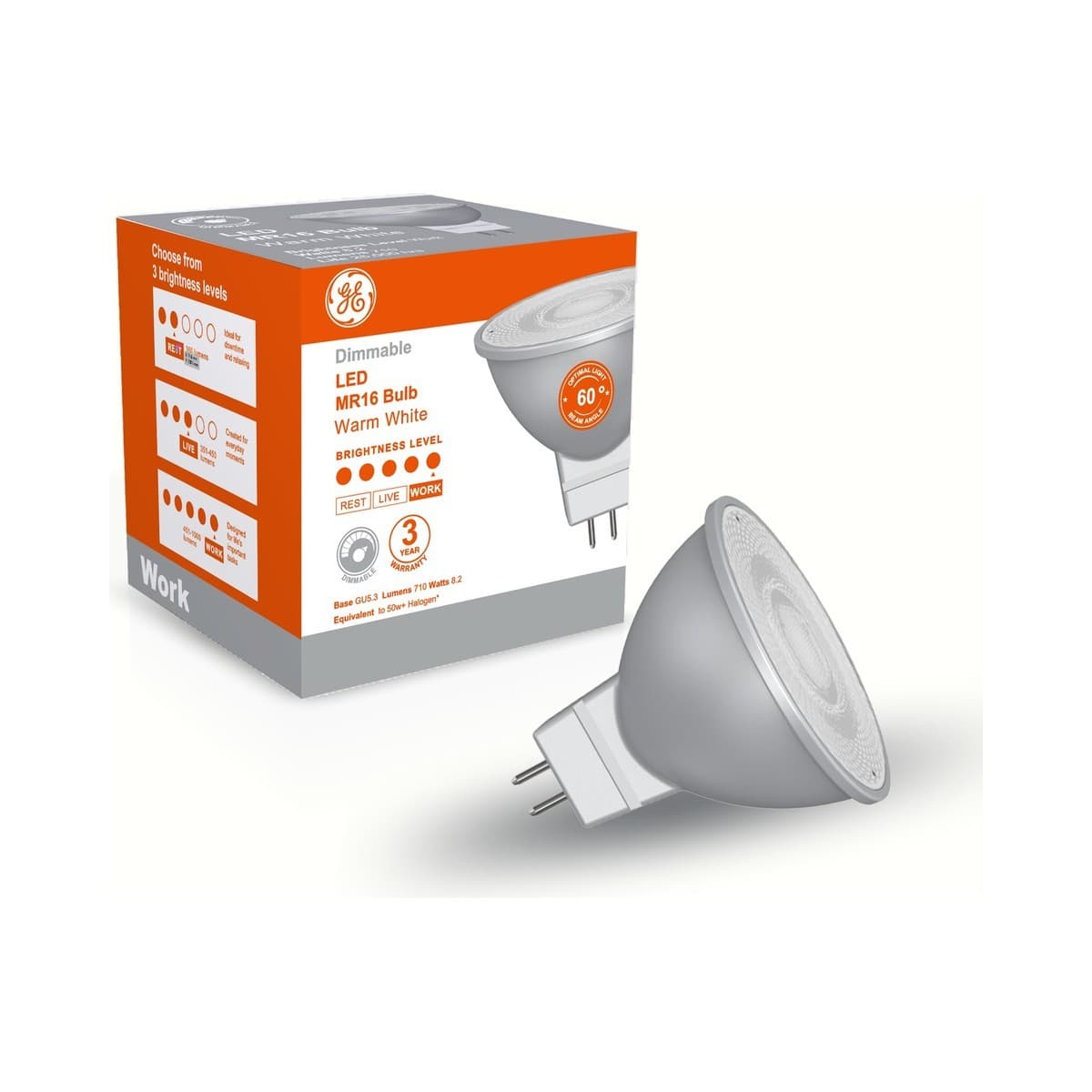 GE 6W LED Dimmable MR16 Globe in Warm White-img-1