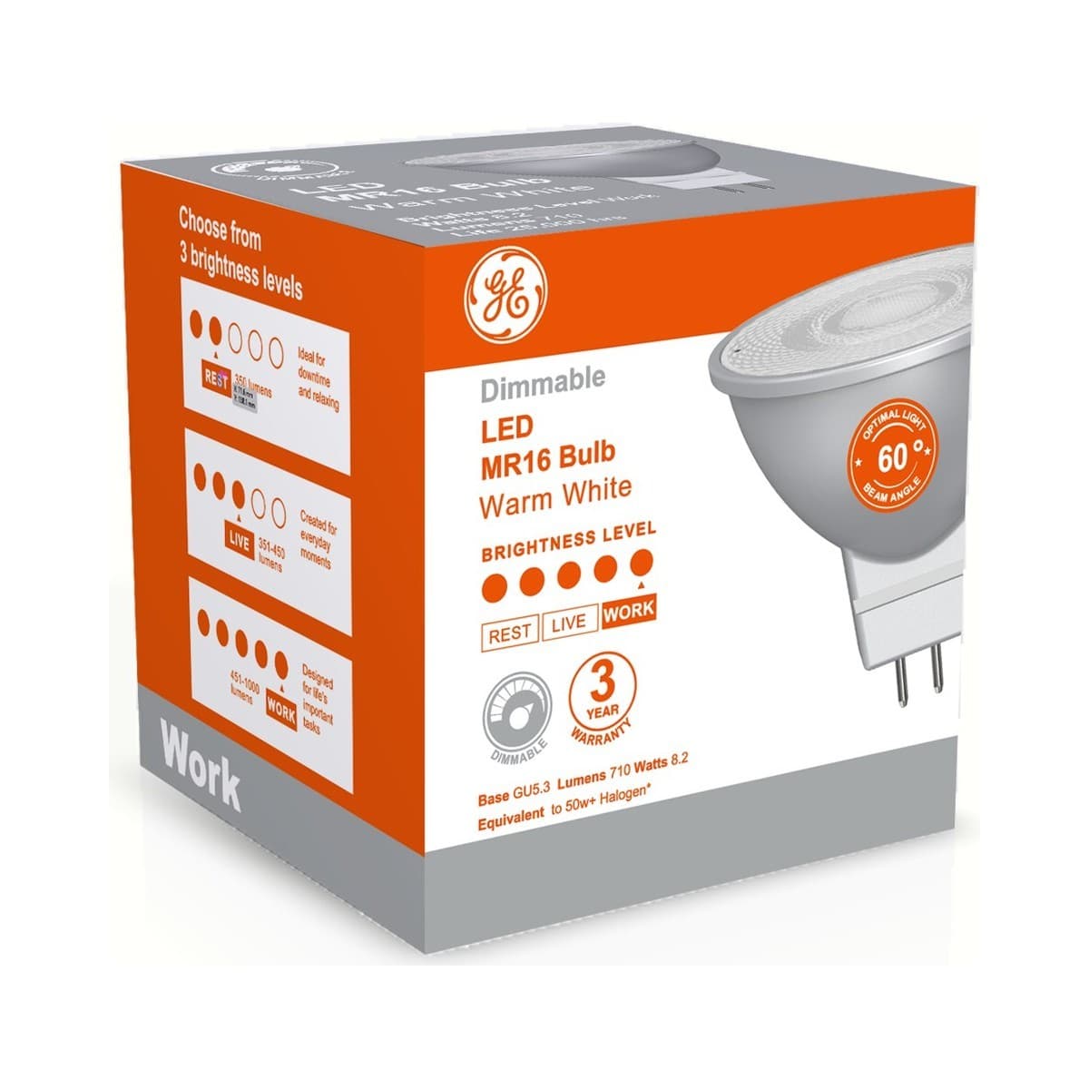 GE 6W LED Dimmable MR16 Globe in Warm White-img-3