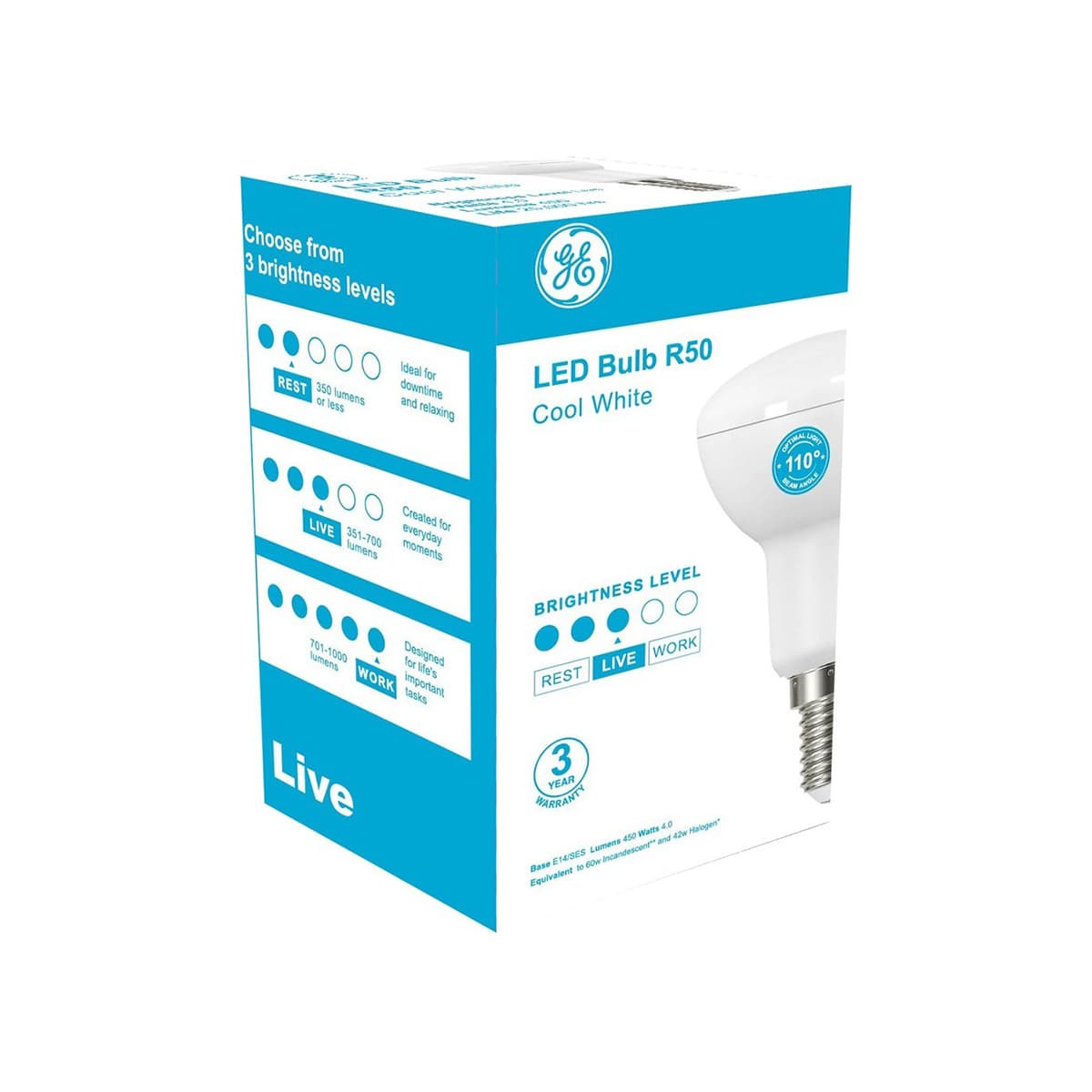 GE 6.2W LED SES R50 Globe in Cool White-img-2