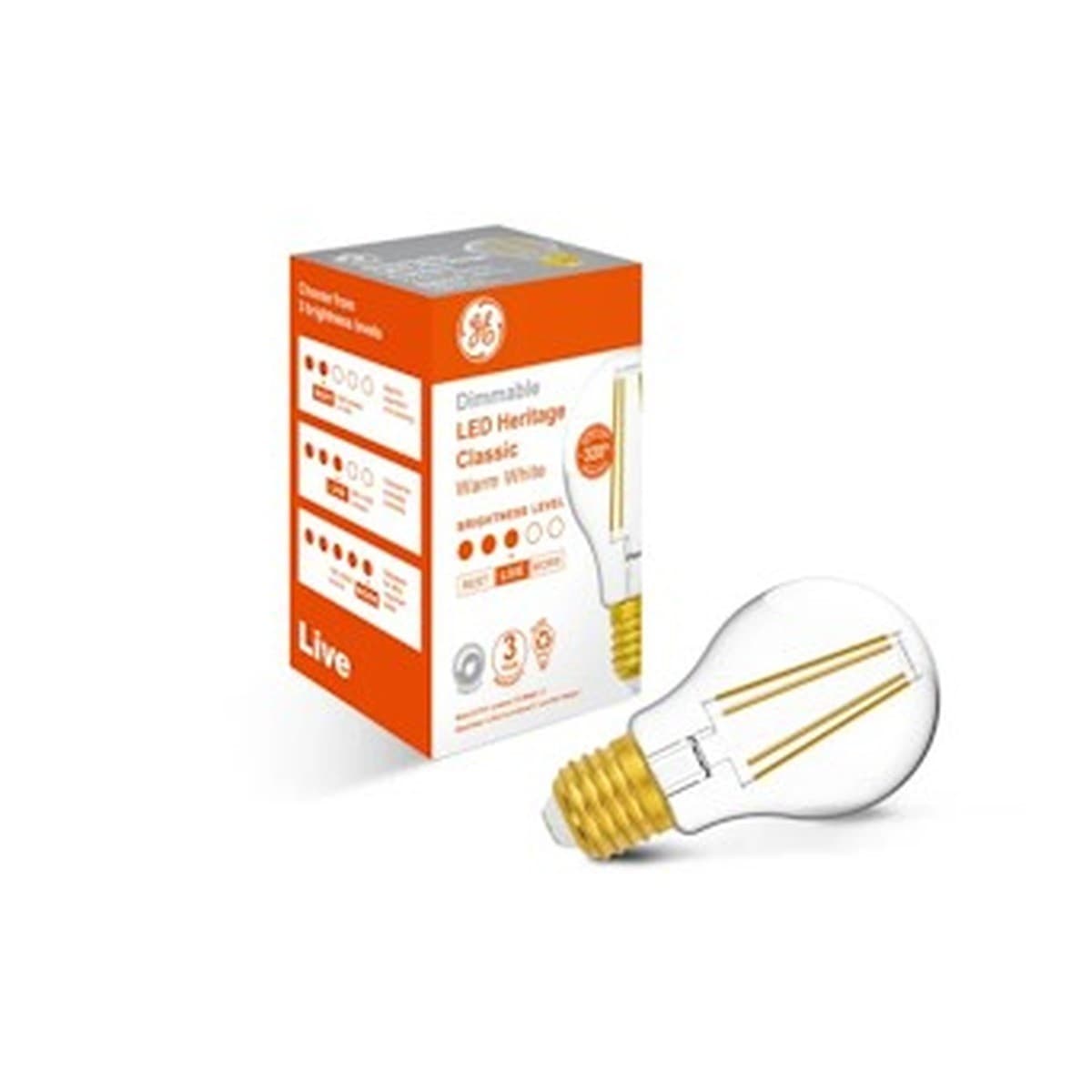 GE 7.5W Heritage Dimmable LED GLS ES Globe in Warm White-img-1