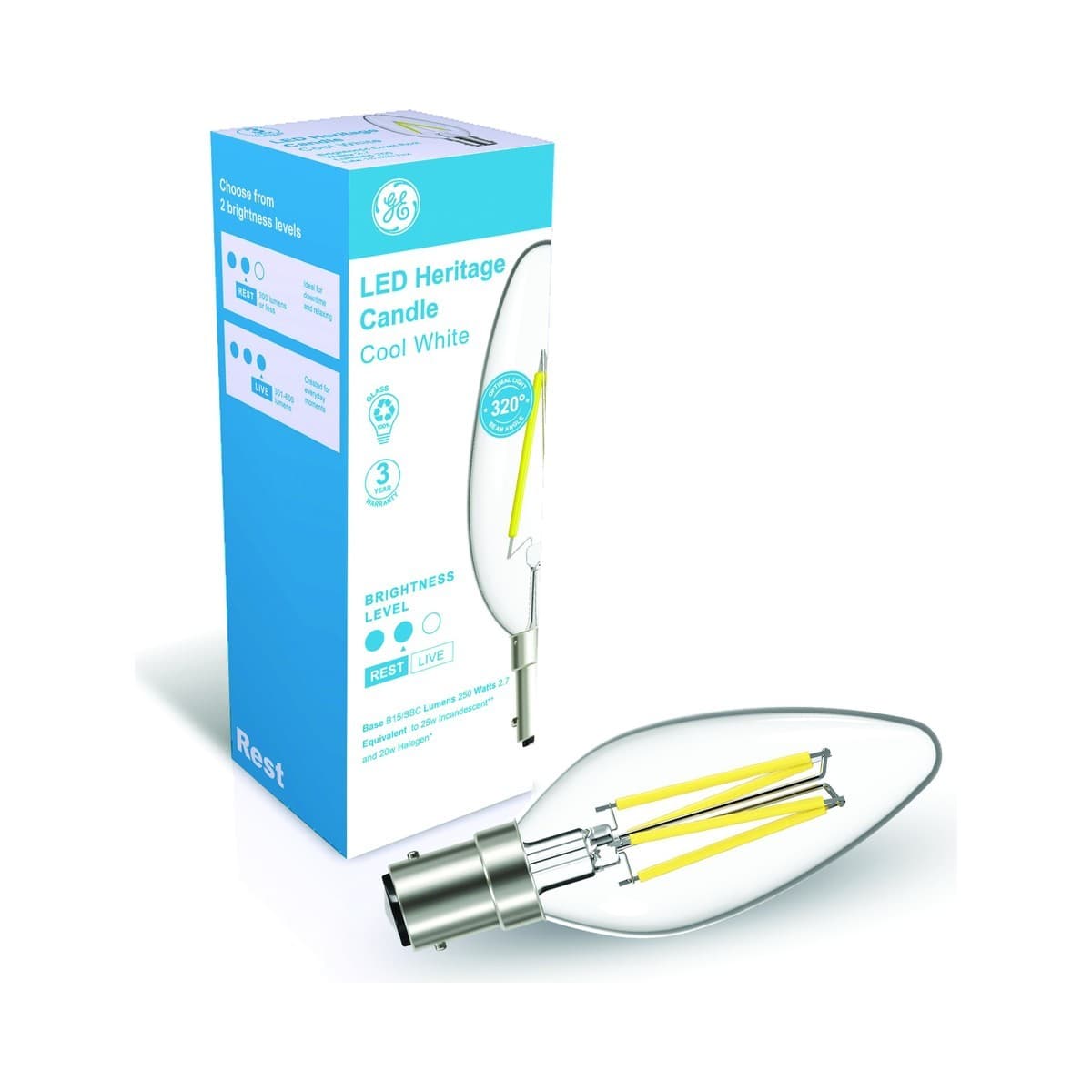 GE 2.7W Heritage LED Candle SBC Globe in Cool White-img-2