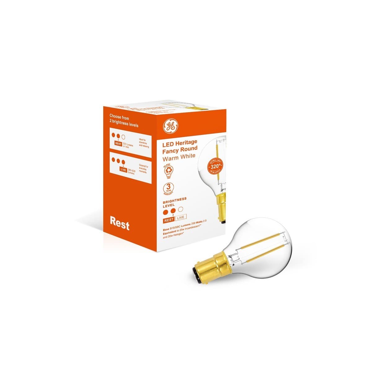 GE 2.5W Heritage LED Candle SBC Globe in Warm White-img-1