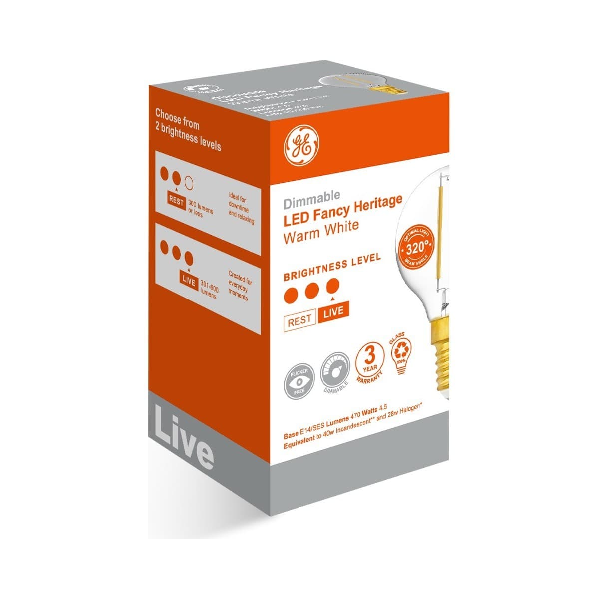 GE 4.5W Heritage Dimmable LED Fancy Round SES Globe in Warm White-img-2