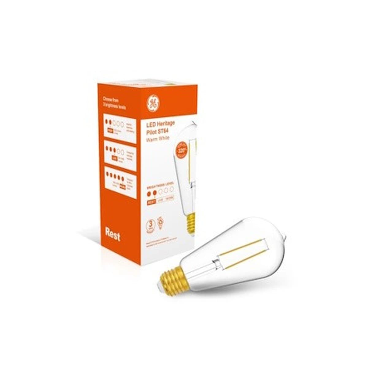 GE 4.6W Heritage LED Pilot ES Globe in Warm White