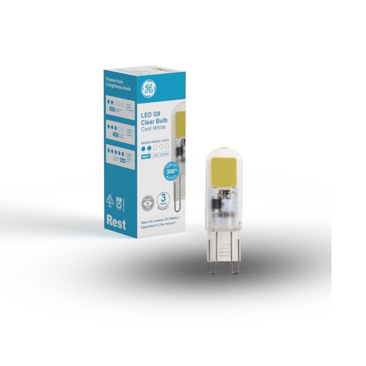 GE 2W LED G9 Globe in Cool White-img-1