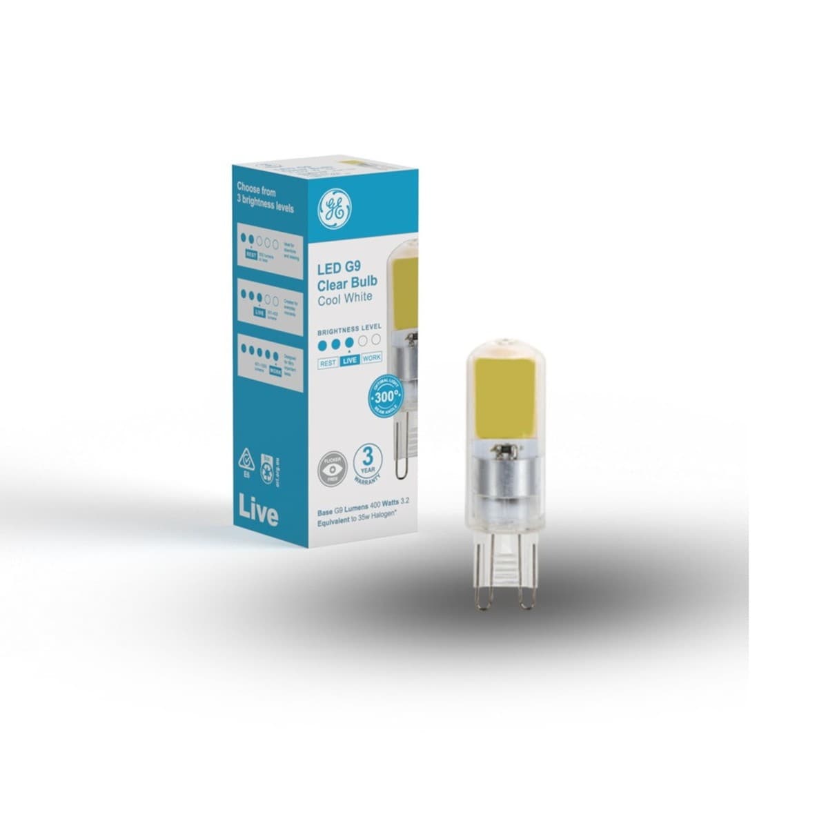 GE 3.2W LED G9 Globe in Cool White-img-1