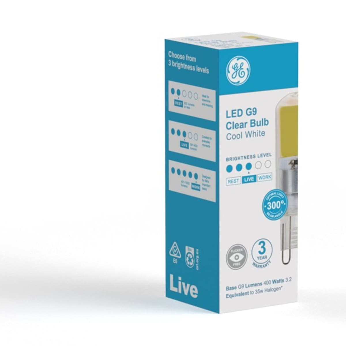 GE 3.2W LED G9 Globe in Cool White-img-2