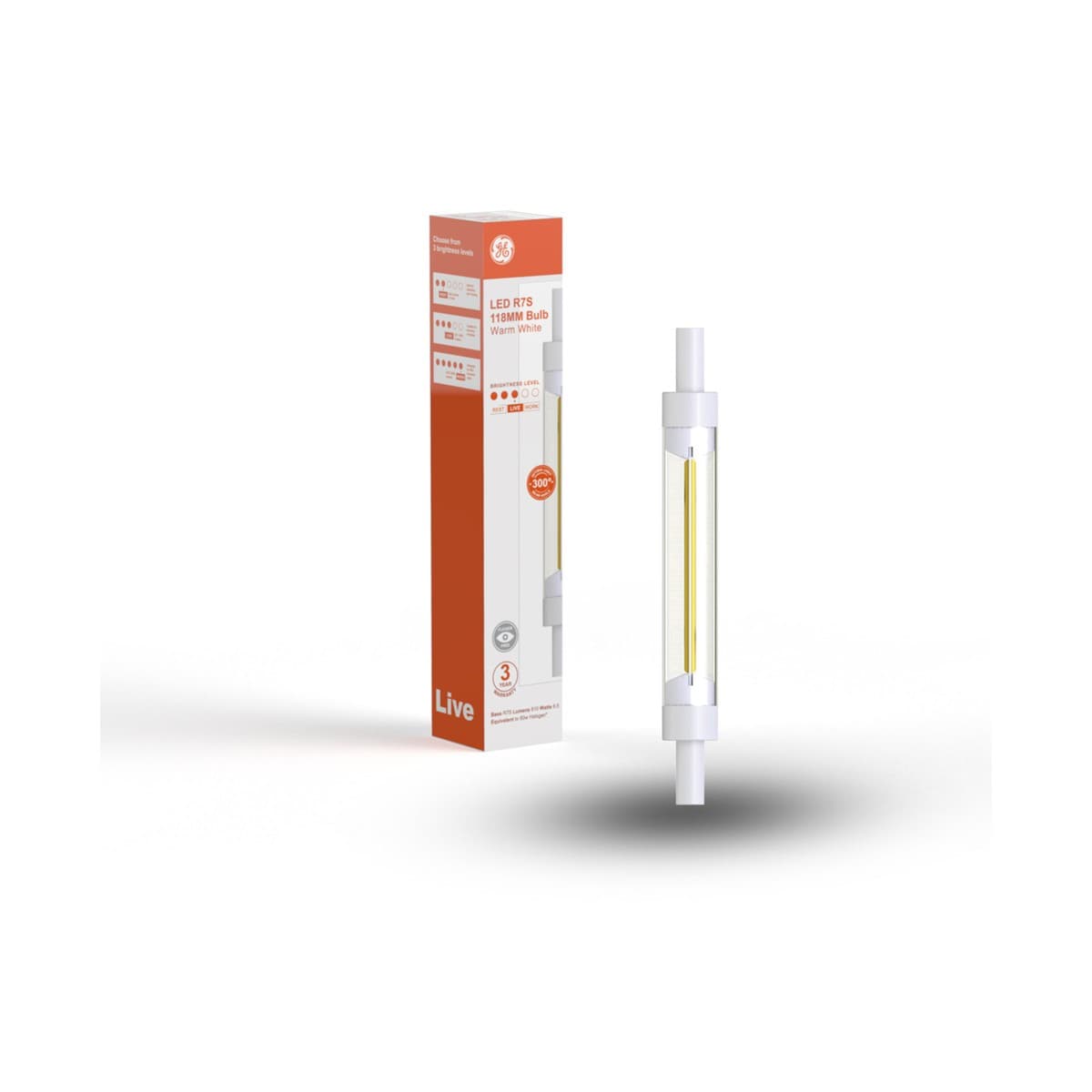 GE 6.5W LED 118mm R7S Globe in Warm White-img-1