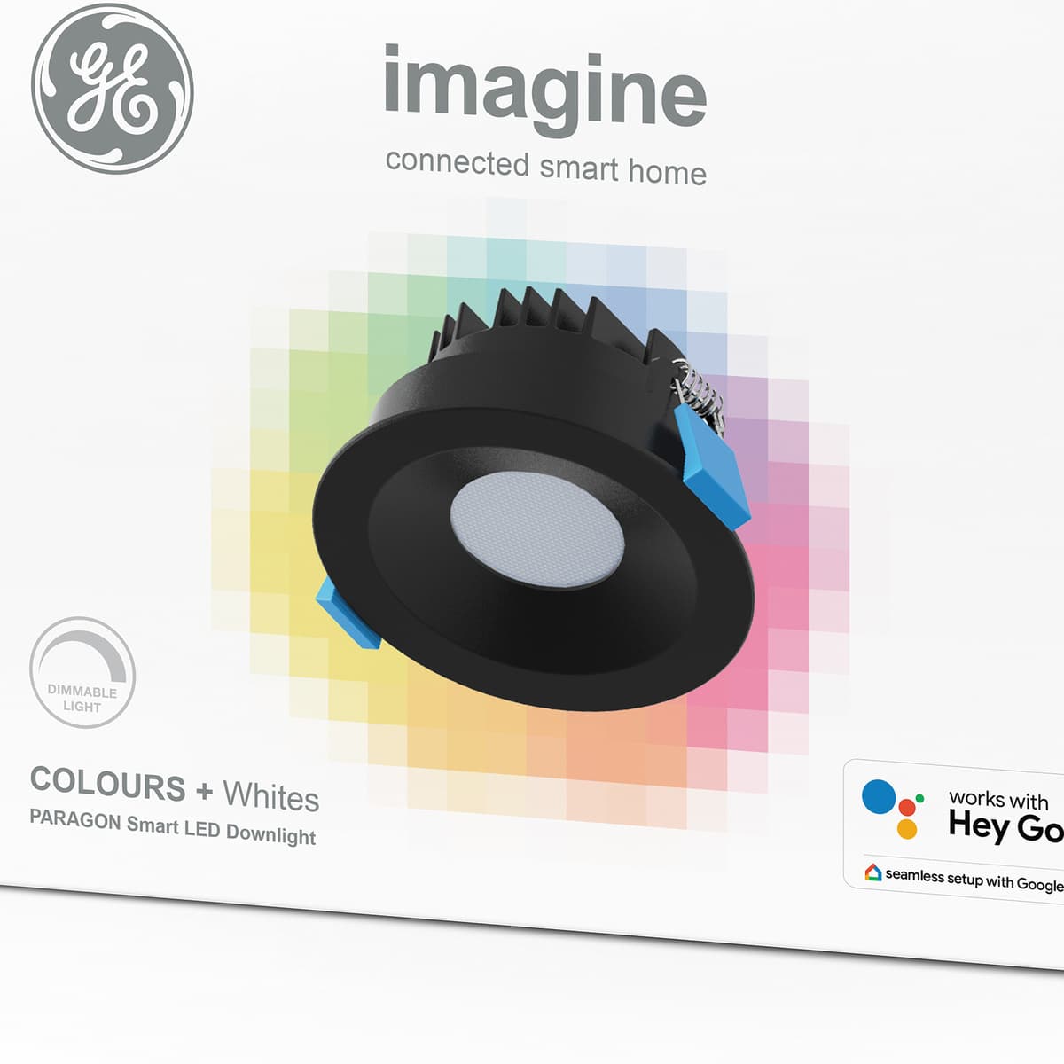 GE Imagine 9W RGB LED Cut Out 90mm Smart Downlight in Black-img-2