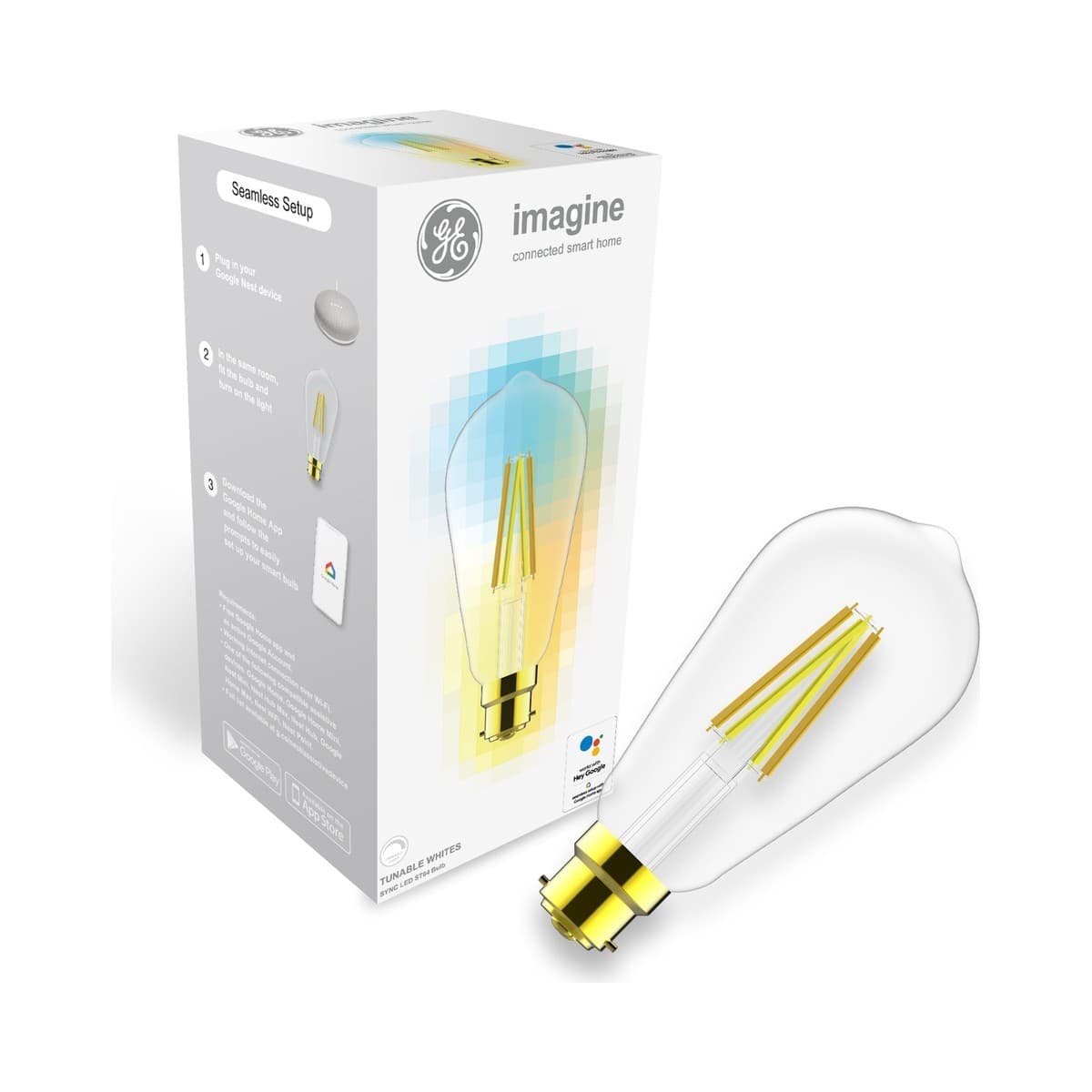 GE Imagine Sync 6.5W BC CCT LED Dimmable Smart Heritage Pilot Globe-img-2