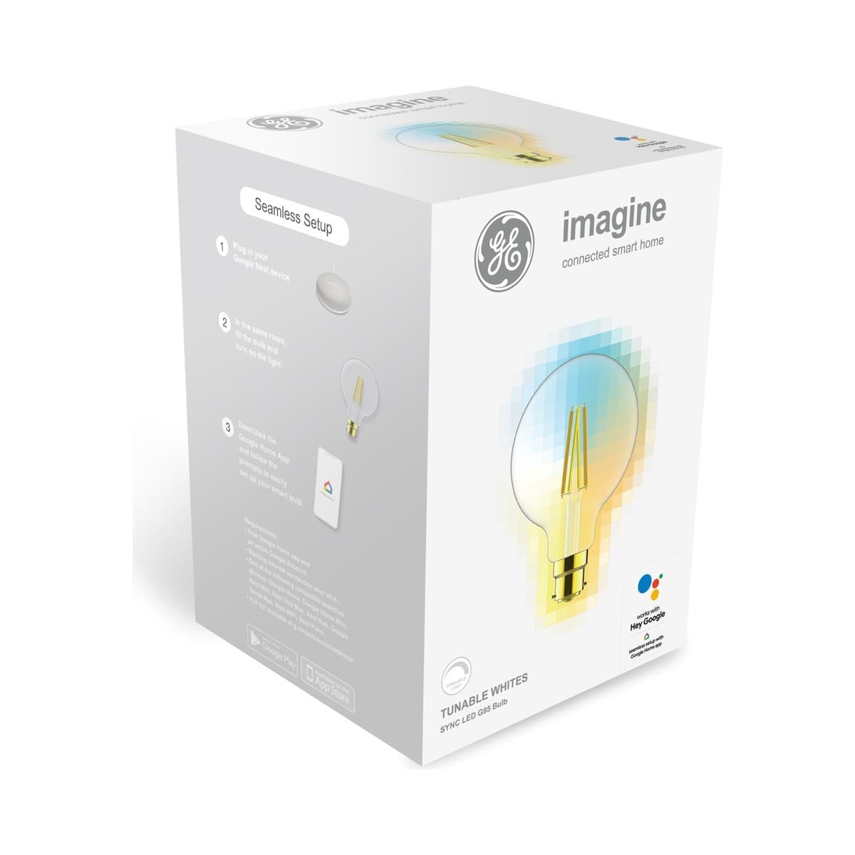 GE Imagine Sync 6.5W BC CCT LED Dimmable Smart Heritage G95 Globe-img-4