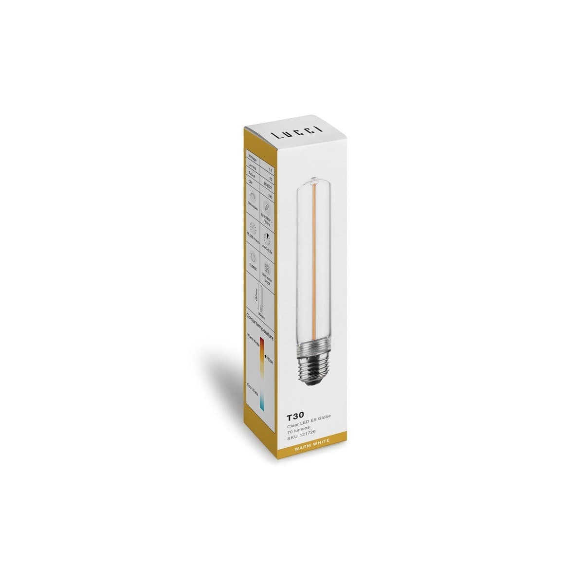 Lucci Sole 1.7W LED T30 ES Globe with Clear Glass in Warm White