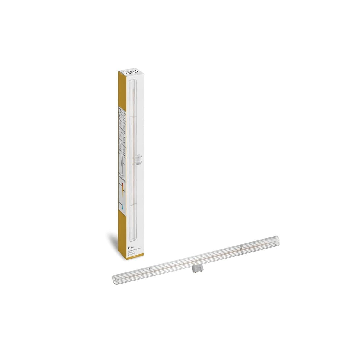 Lucci 6W 500mm S14D LED Globe with Clear Ribbed Glass in Warm White-img-1