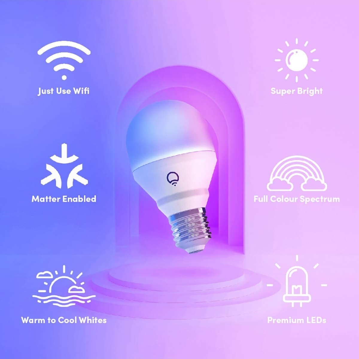 LIFX SuperColour 9W Dimmable ES LED GLS Smart Globe in RGB + Full White Spectrum-img-2