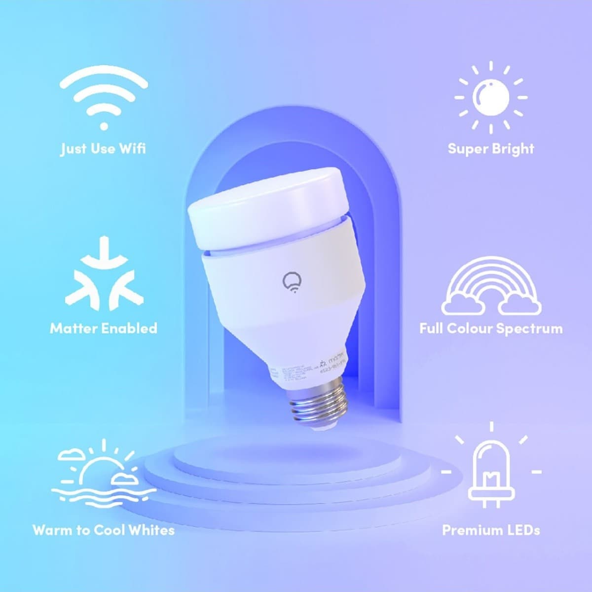 LIFX SuperColour 11W Dimmable BC LED GLS Smart Globe in RGB + Full White Spectrum-img-2