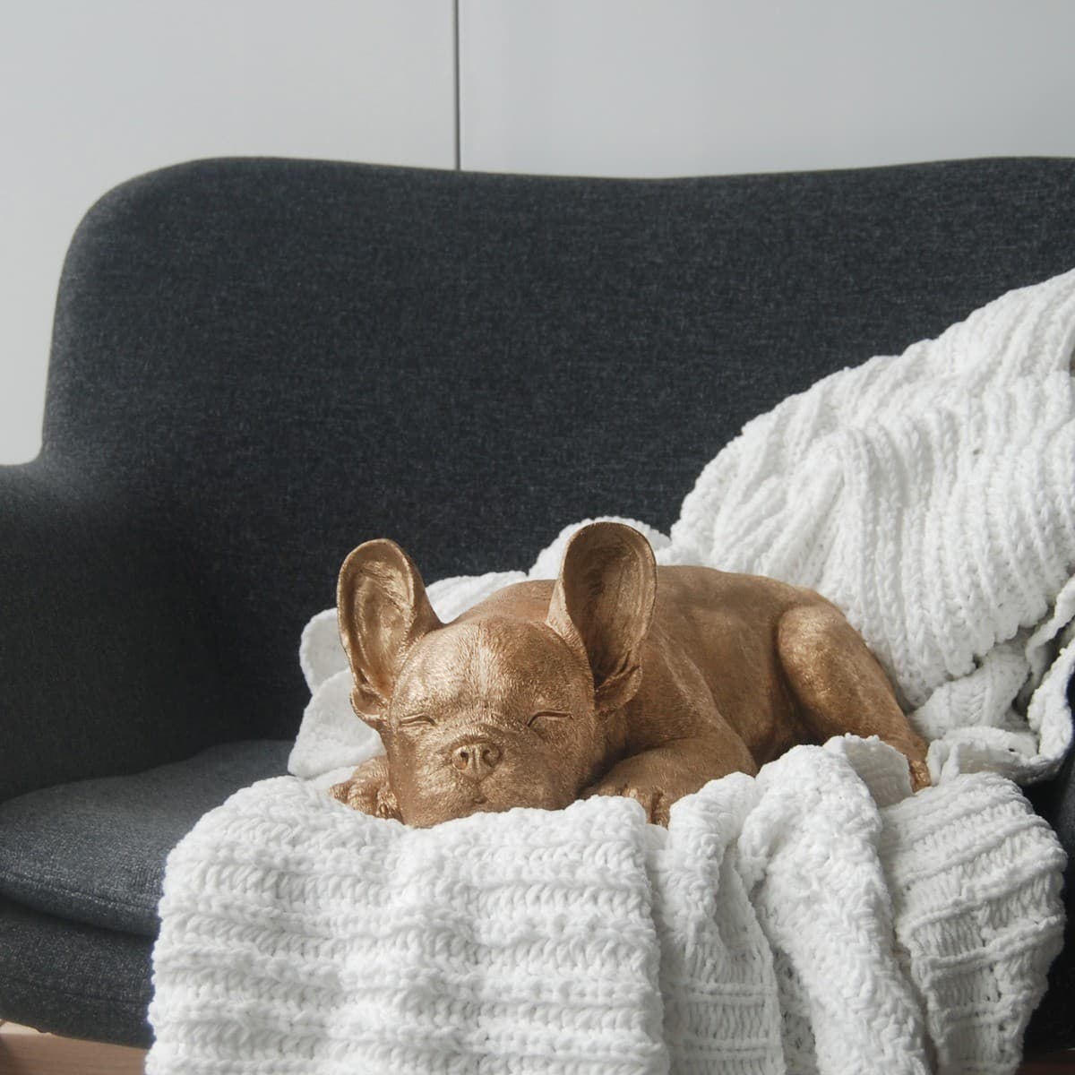 White Moose Sleeping Frenchie in Gold-img-2