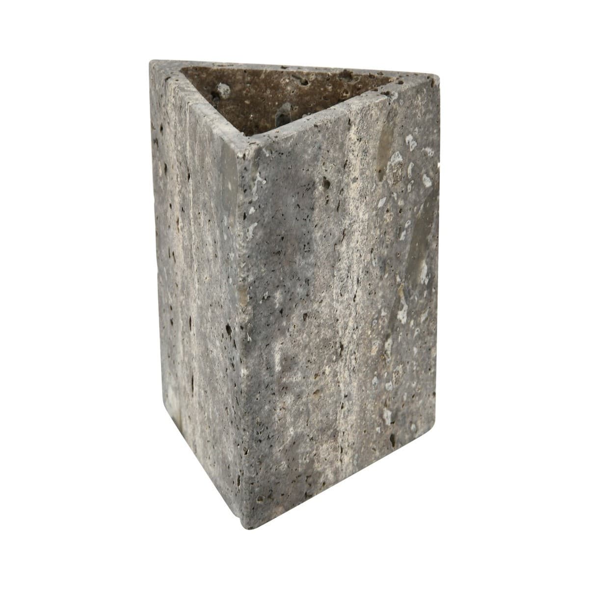 Haus & Co Pillar Incense Holder in Silver Travertine