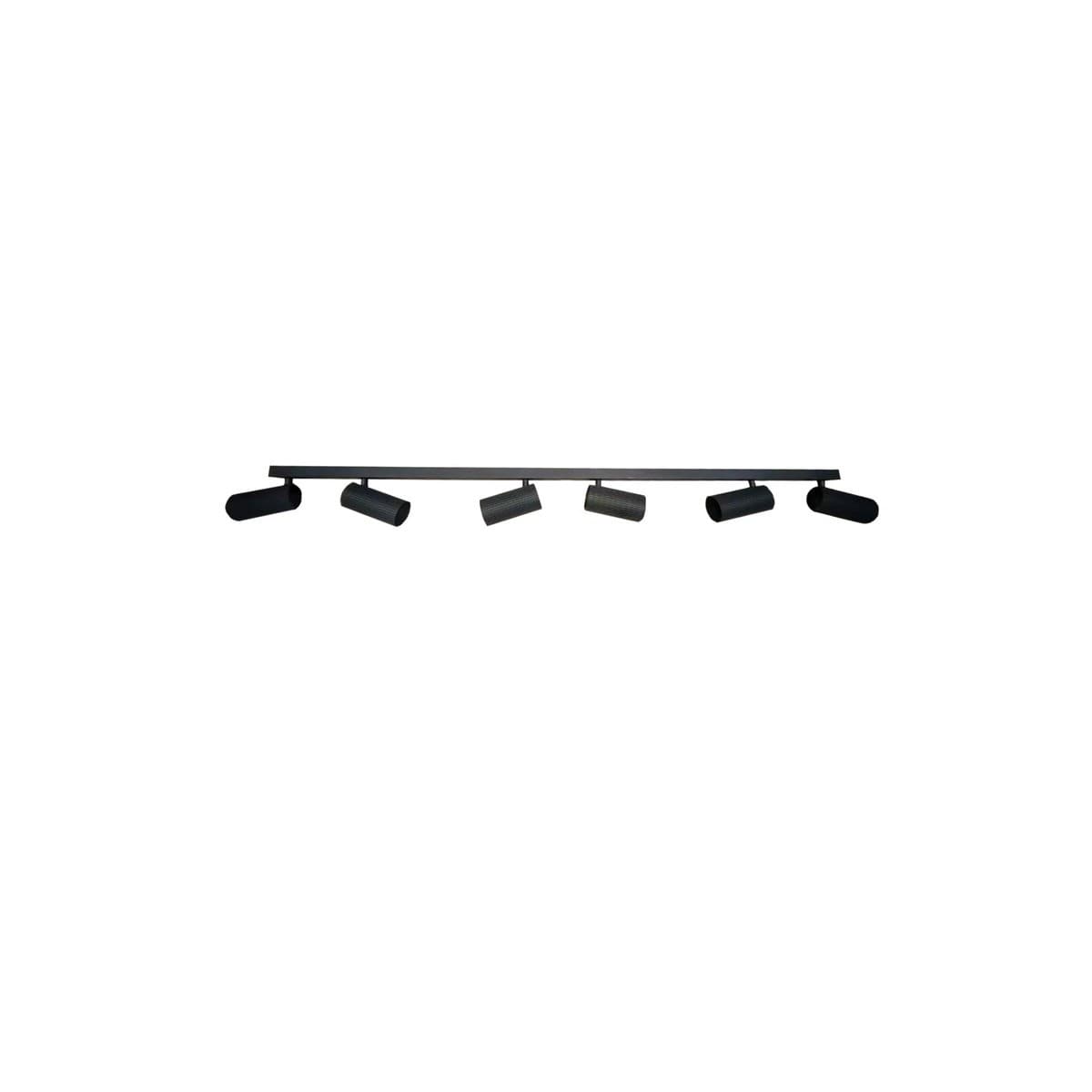 Jessy 6 Light Bar Spot in Ribbed Black-img-1