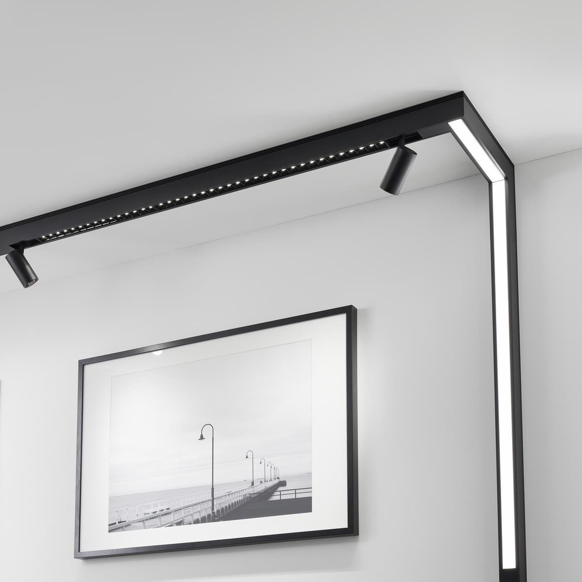 MFL Induction Small Linear Track Light in Black