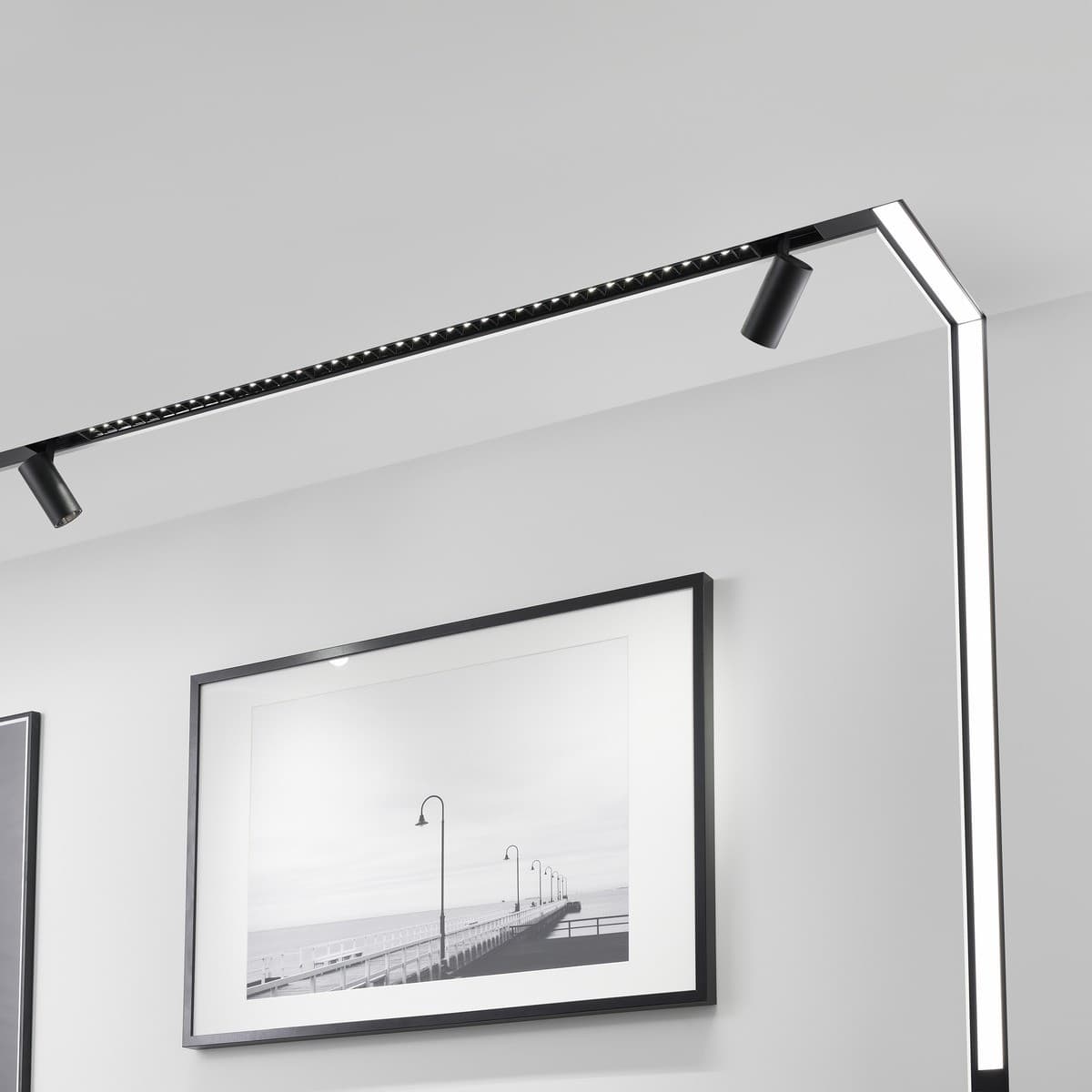 MFL Induction Small Linear Track Light in Black